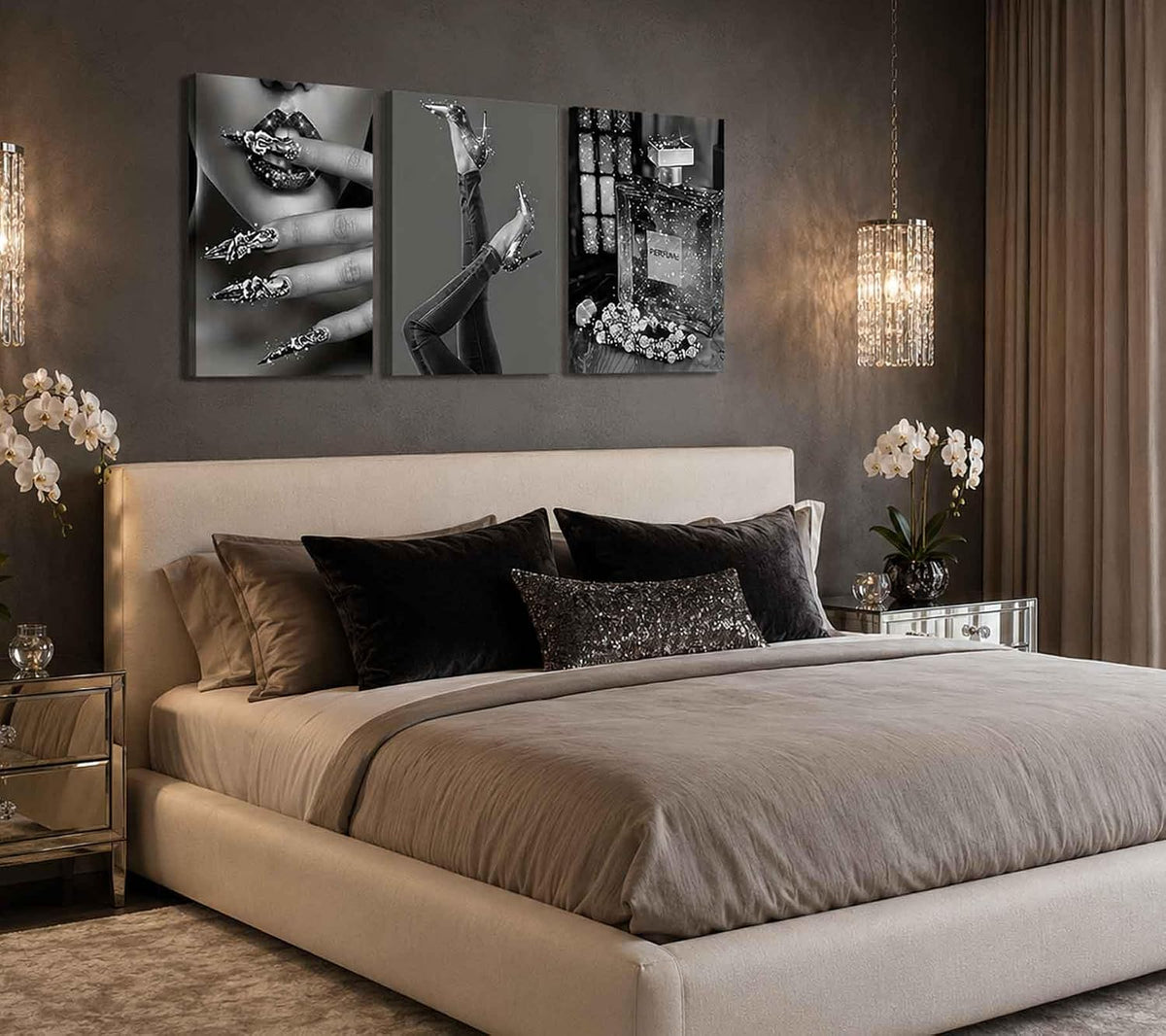 Lienzo moderno para mujer, arte de pared con estilo en blanco y neg...