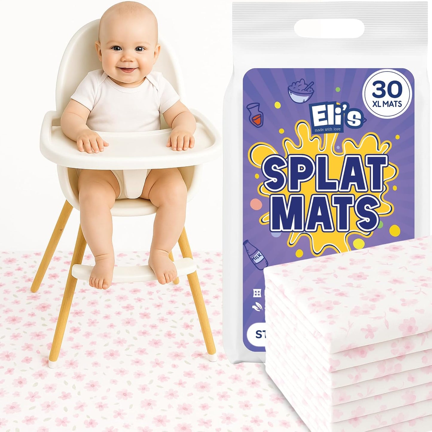 Paquete de 30 alfombrillas desechables Splat de Eli with Love - Alf...