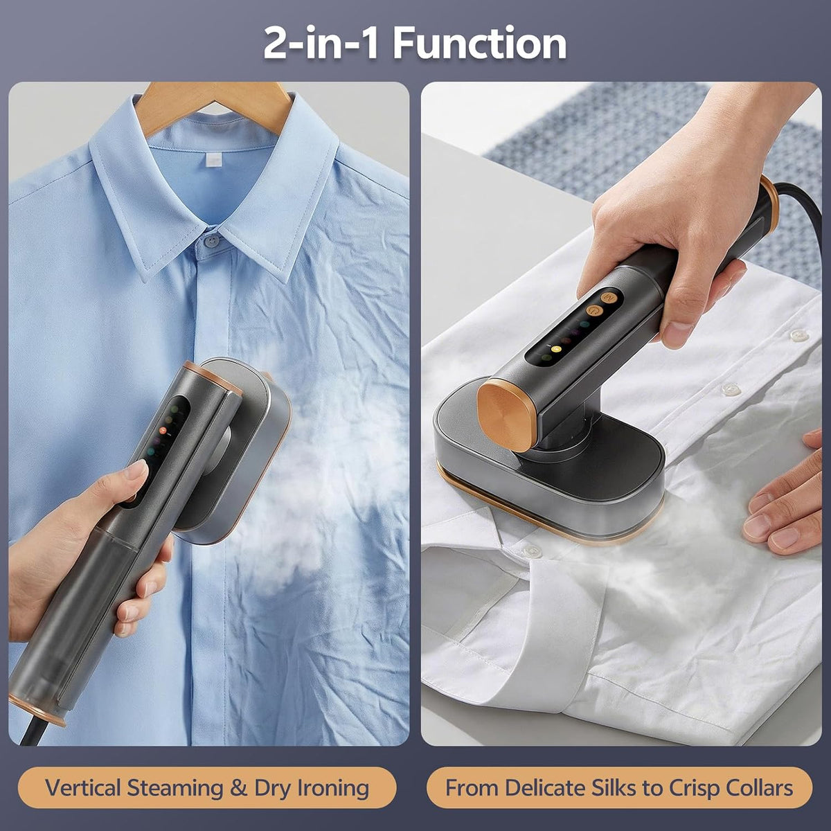 Vaporizador de viaje para ropa, vaporizador portátil de doble volta...