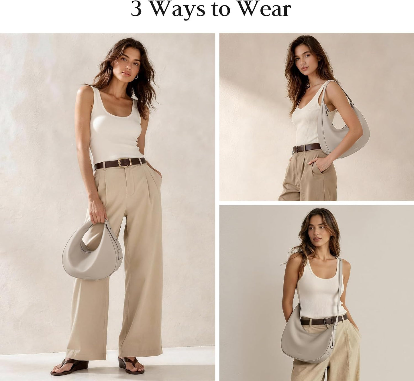befen Bolsos estilo hobo de cuero genuino para mujer, bolsos cruzad...