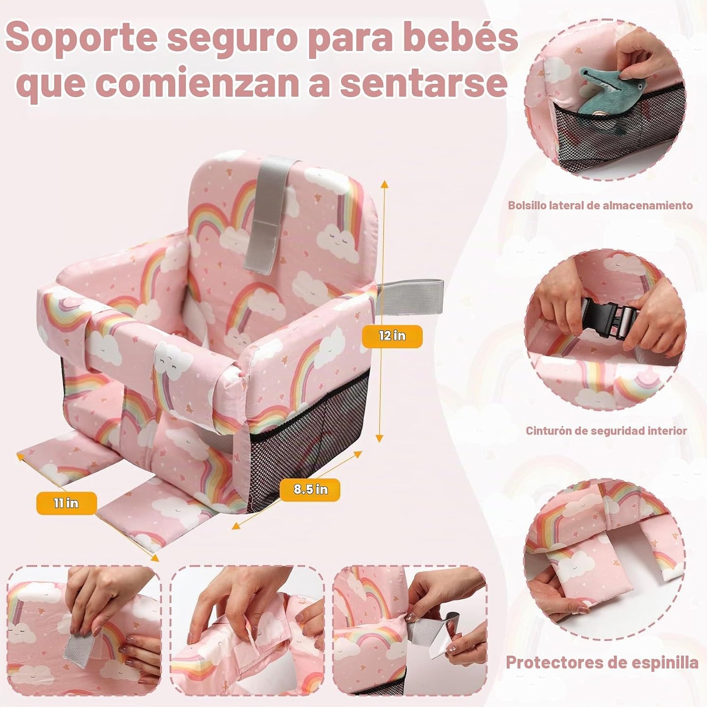 Funda de asiento de carrito de compras para bebé niña y niño, funda...
