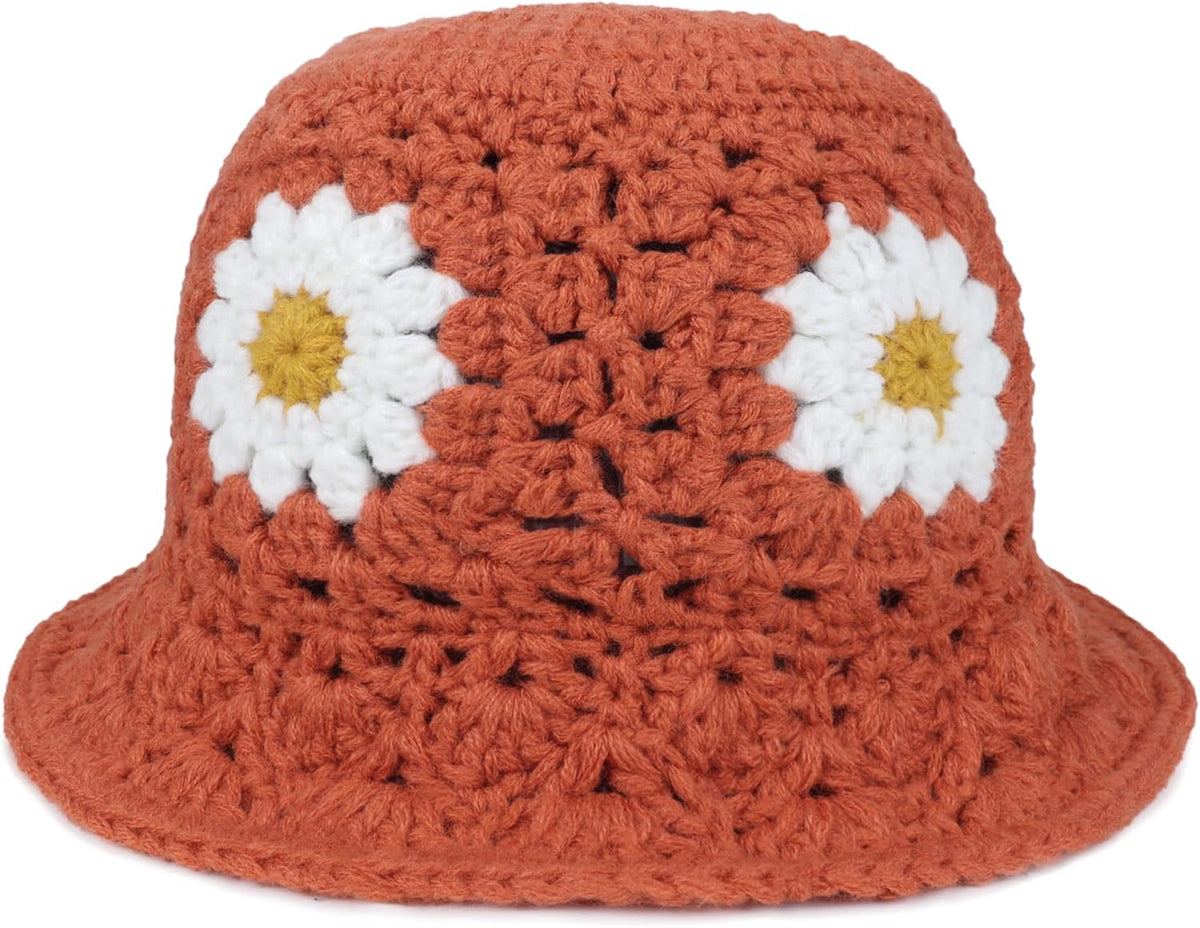 Sombrero de pescador de punto plegable para mujer, diseño de margar...