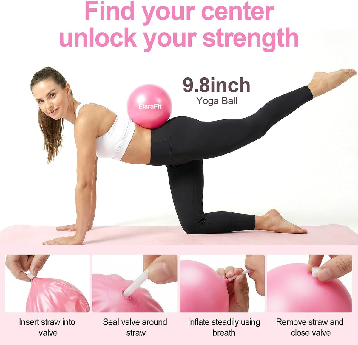 ElaraFit Home Juego de anillo y pelota de pilates para mujeres con...