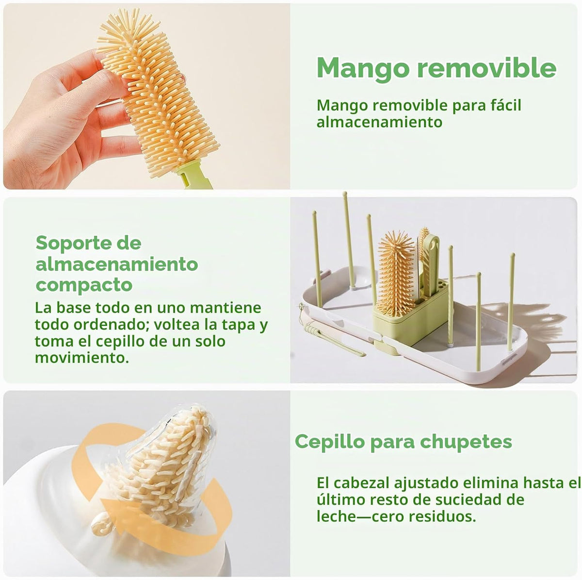 Juego de cepillos para biberones \u2013 Kit limpiador de biberones...