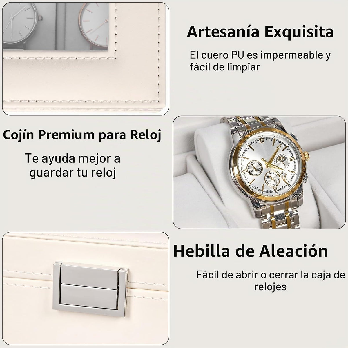 BEWISHOME Caja de reloj, caja de reloj de 20 ranuras para hombres c...