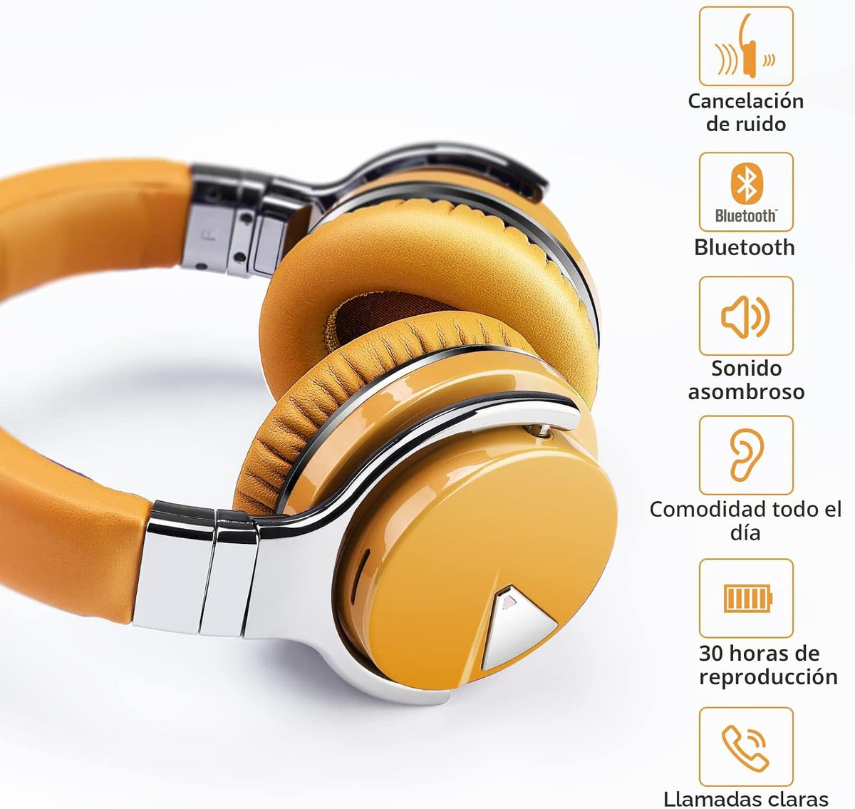 Silensys E7 - Auriculares Bluetooth con cancelación activa de ruido...