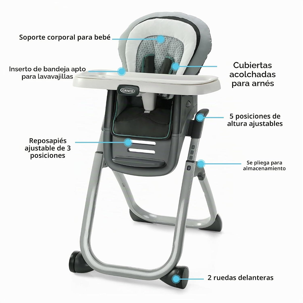 Graco DuoDiner DLX - Silla alta 6 en 1, Mathis