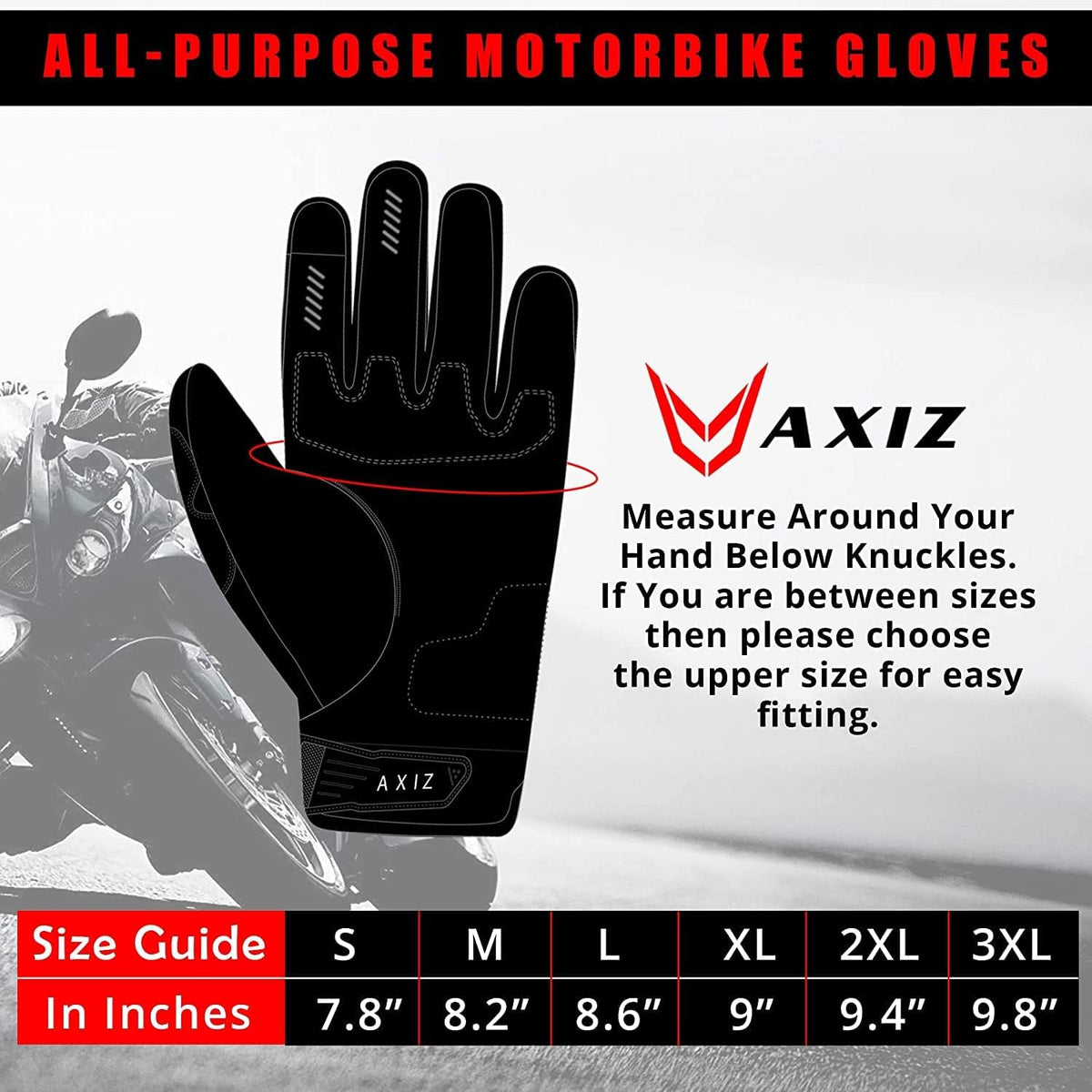 AXIZ Guantes de motocicleta para hombres y mujeres, guantes de cicl...