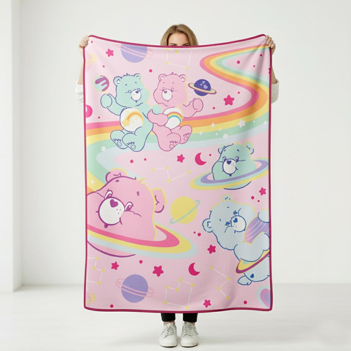 Silver Buffalo Care Bears Rainbow Cosmic Space - Manta de forro pol...