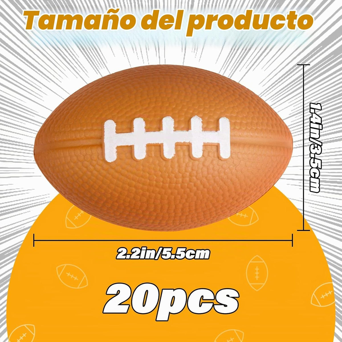 Hxezoc Mini Bolas de Estrés de Fútbol 20 Paquetes de Espuma de Fútb...
