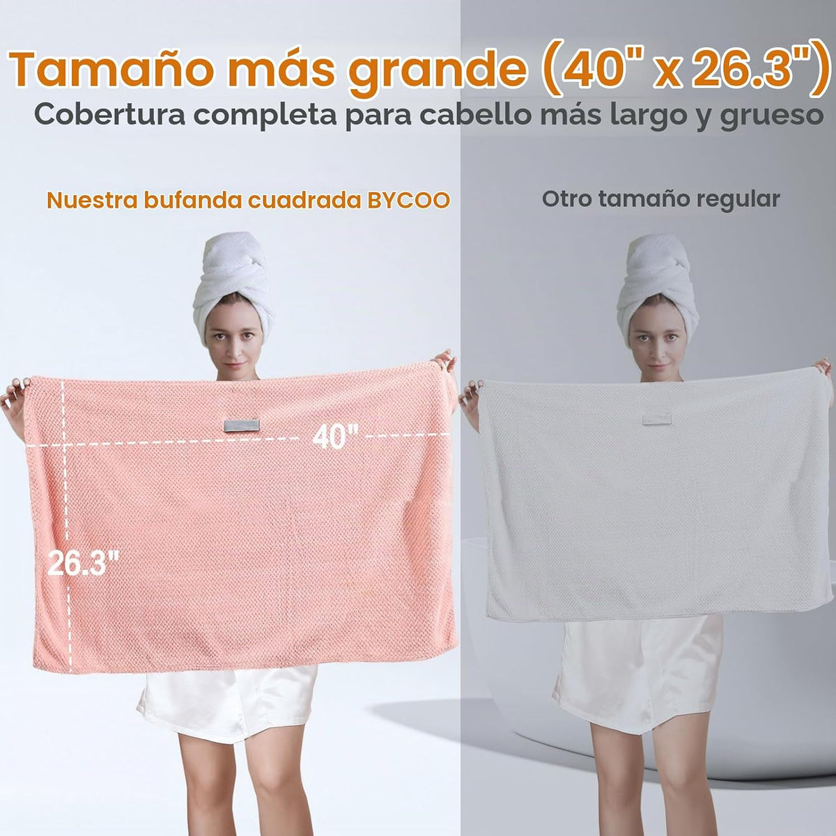 BYCOO Toalla de microfibra para el cabello para mujer, antiencrespa...