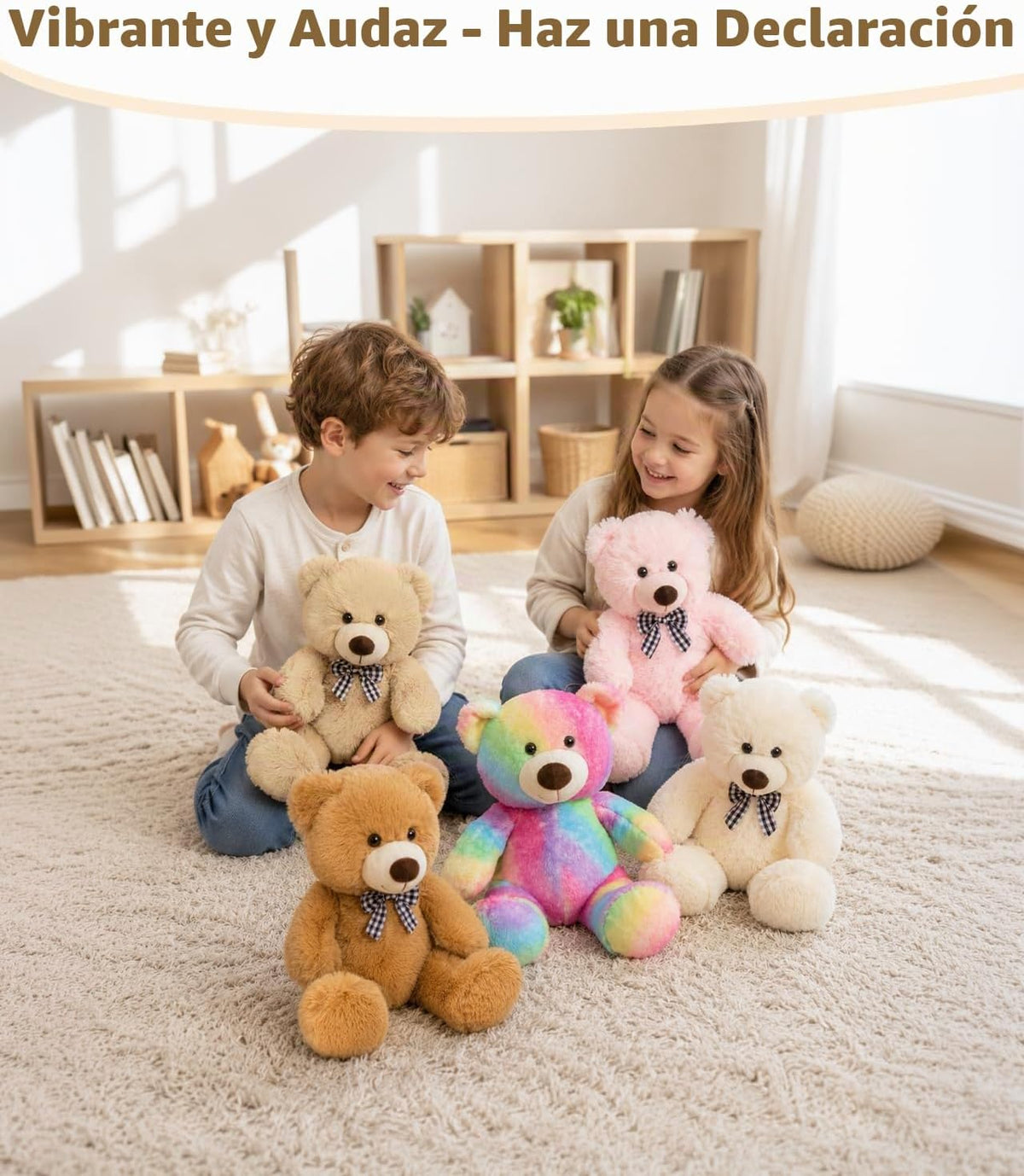 MaoGoLan Oso de peluche pequeño de 15 pulgadas, regalo de felpa bei...