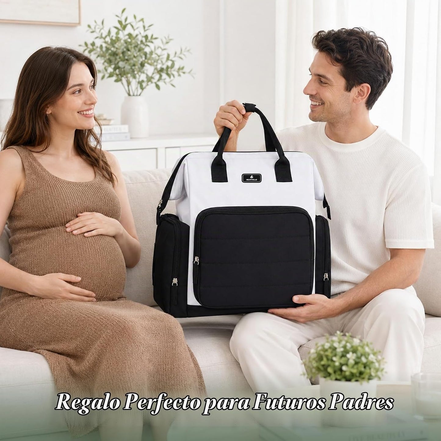 Heatvelle Mochila para pañales con bolsa calentadora de biberones p...