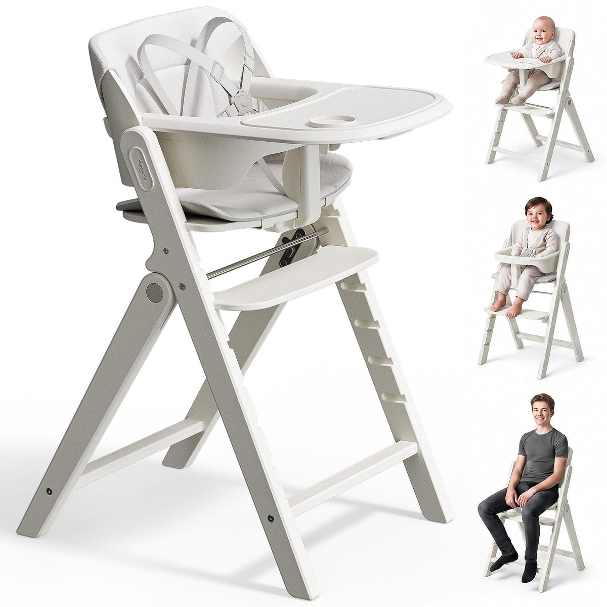 Mamazing GrowPod Pro - Silla alta de madera para bebés de 6 meses a...