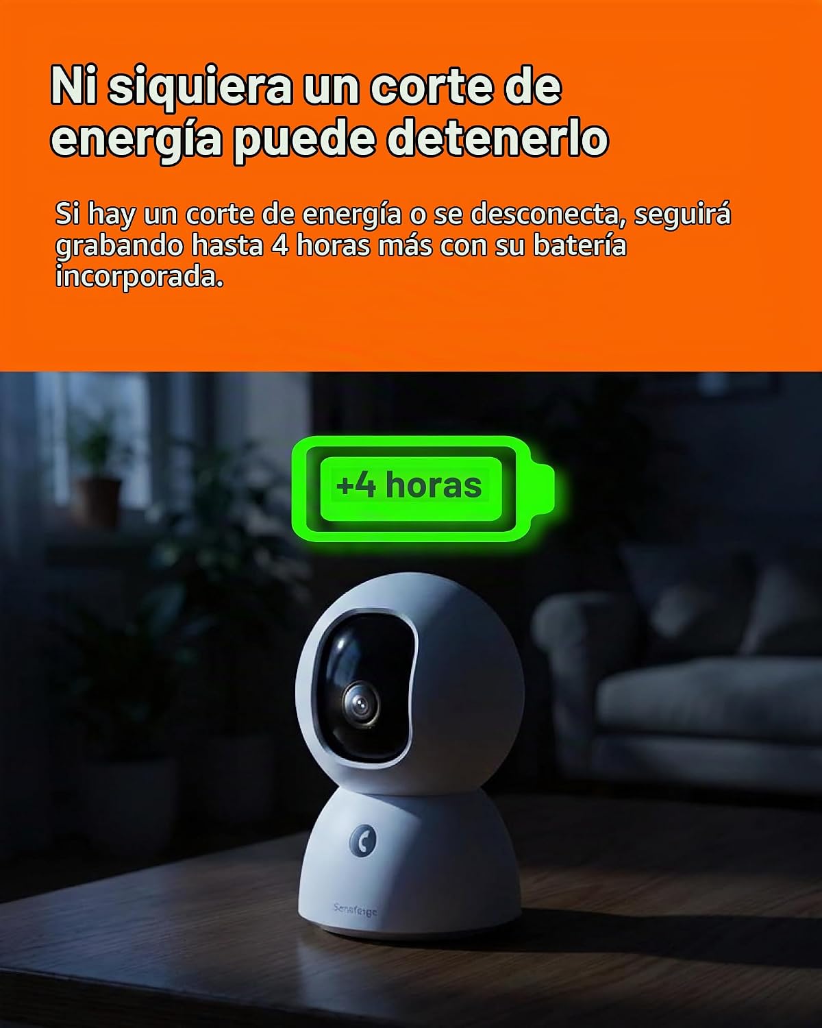 SensForge Cámara de seguridad recargable de 2.5 K, cámara doméstica...