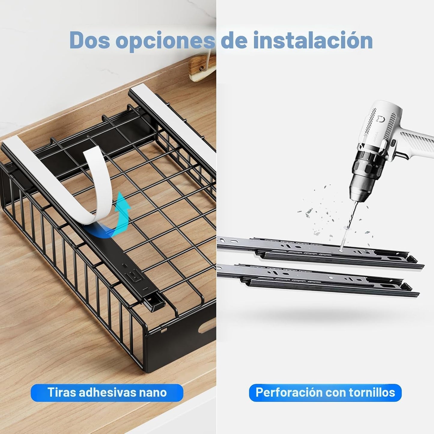 Mustorn Paquete de 2 Organizadores Extraíbles para Gabinetes, Cajon...