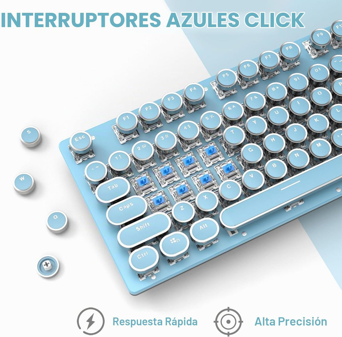 LexonElec Teclado mecánico retro para juegos estilo máquina de escr...
