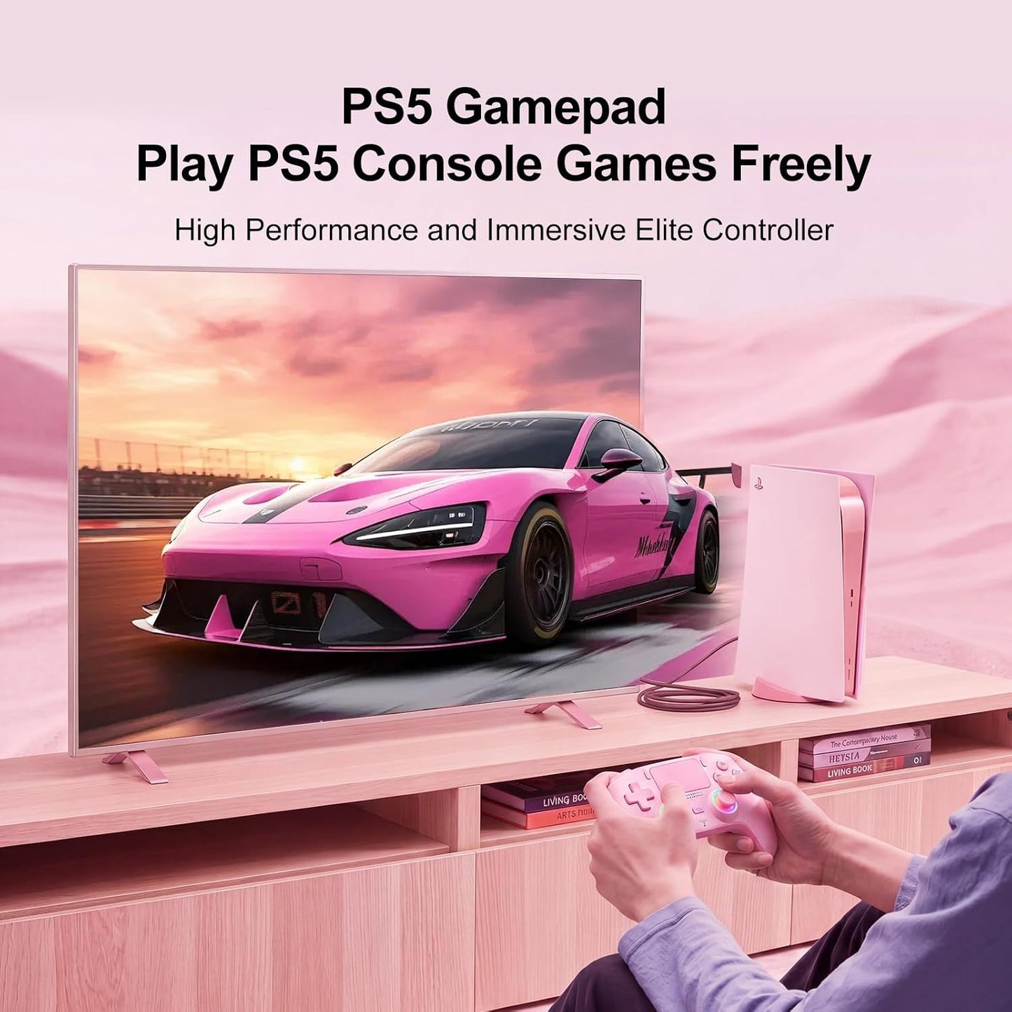 SIMGAL Controlador Inalámbrico para PS5\/PC, RGB\/1000mAh\/Turbo\/V...