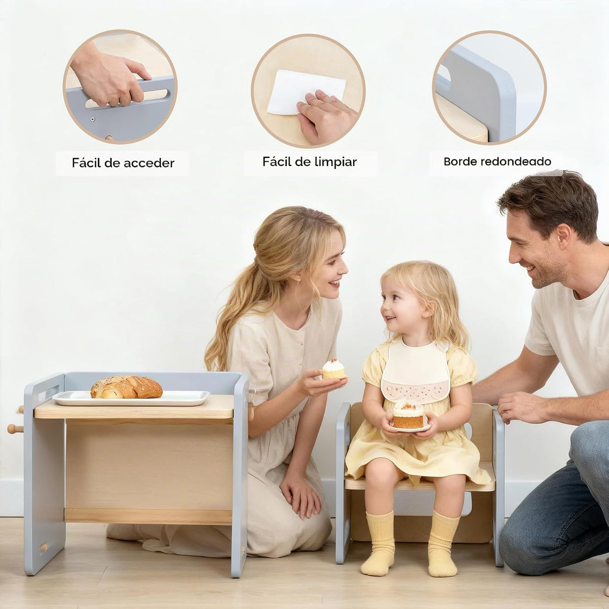bpmfkid Juego de mesa y silla de destete Montessori - Diseño ajusta...
