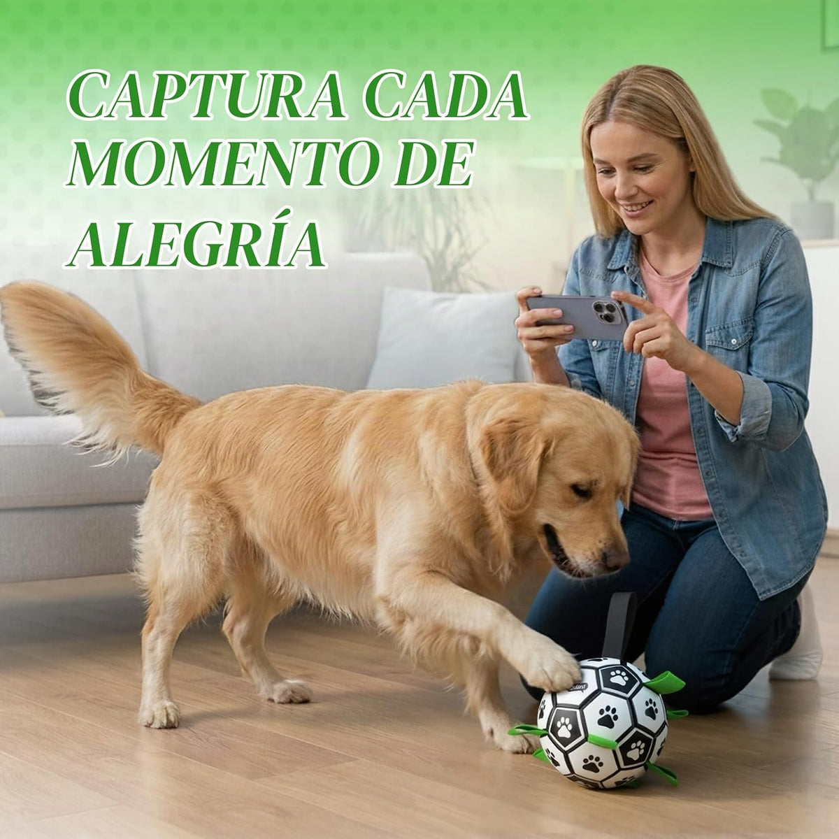 QDAN Juguetes para perros pequeños y medianos, pelota de fútbol par...