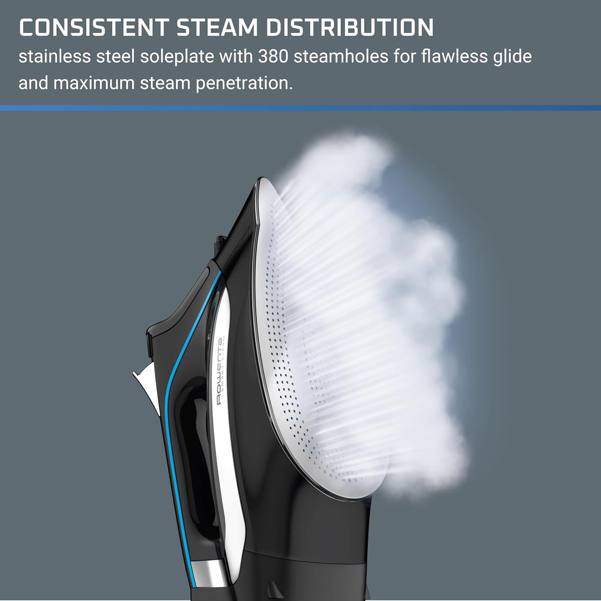 Rowenta, Plancha de vapor de acero inoxidable Smart Temp para ropa,...