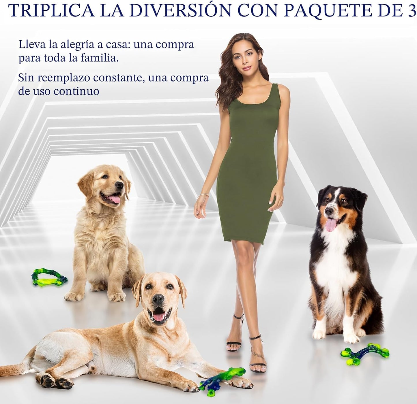 Frienhund Paquete de 3 Juguetes Masticables de Nylon Indestructible...