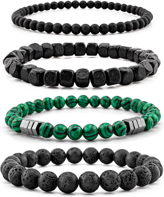 Lameybrt Juego de Pulseras para Hombre Multi - Ojo de Tigre\/Ágata...