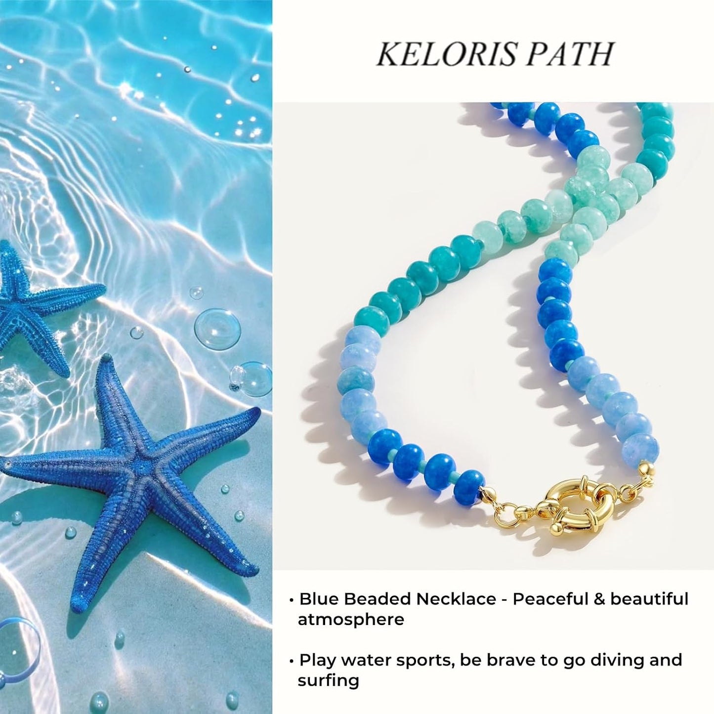 KELORIS PATH Collares de piedras preciosas con cuentas para mujer,...