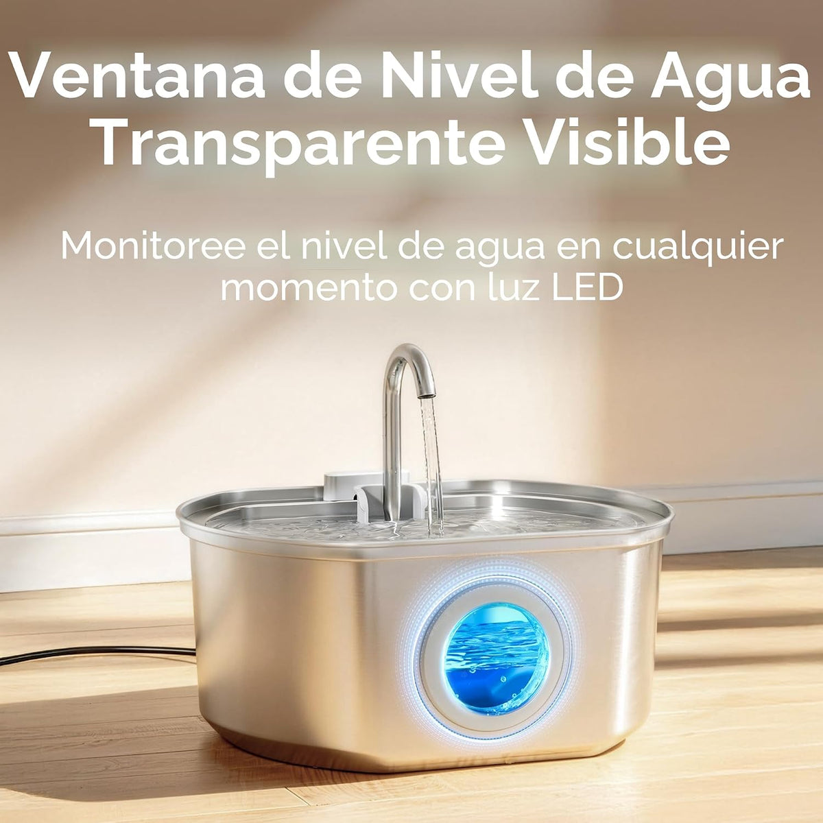Fuente de agua para gatos de acero inoxidable: fuente para gatos de...