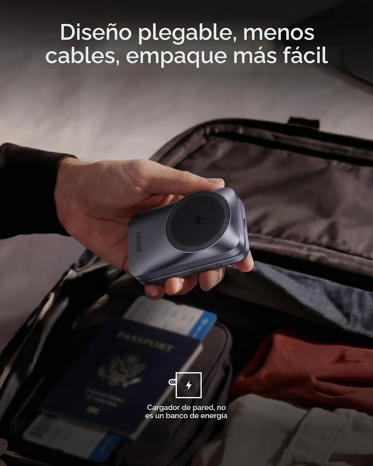 Anker Cargador MagSafe plegable 3 en 1 con certificación Qi2.2 de P...