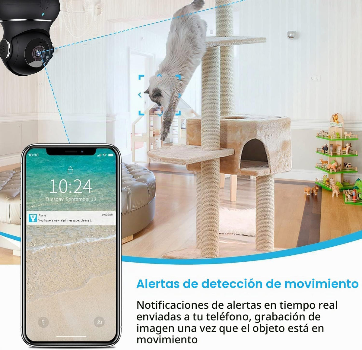 litokam Cámara interior 2K, 360 cámaras de seguridad para el hogar...