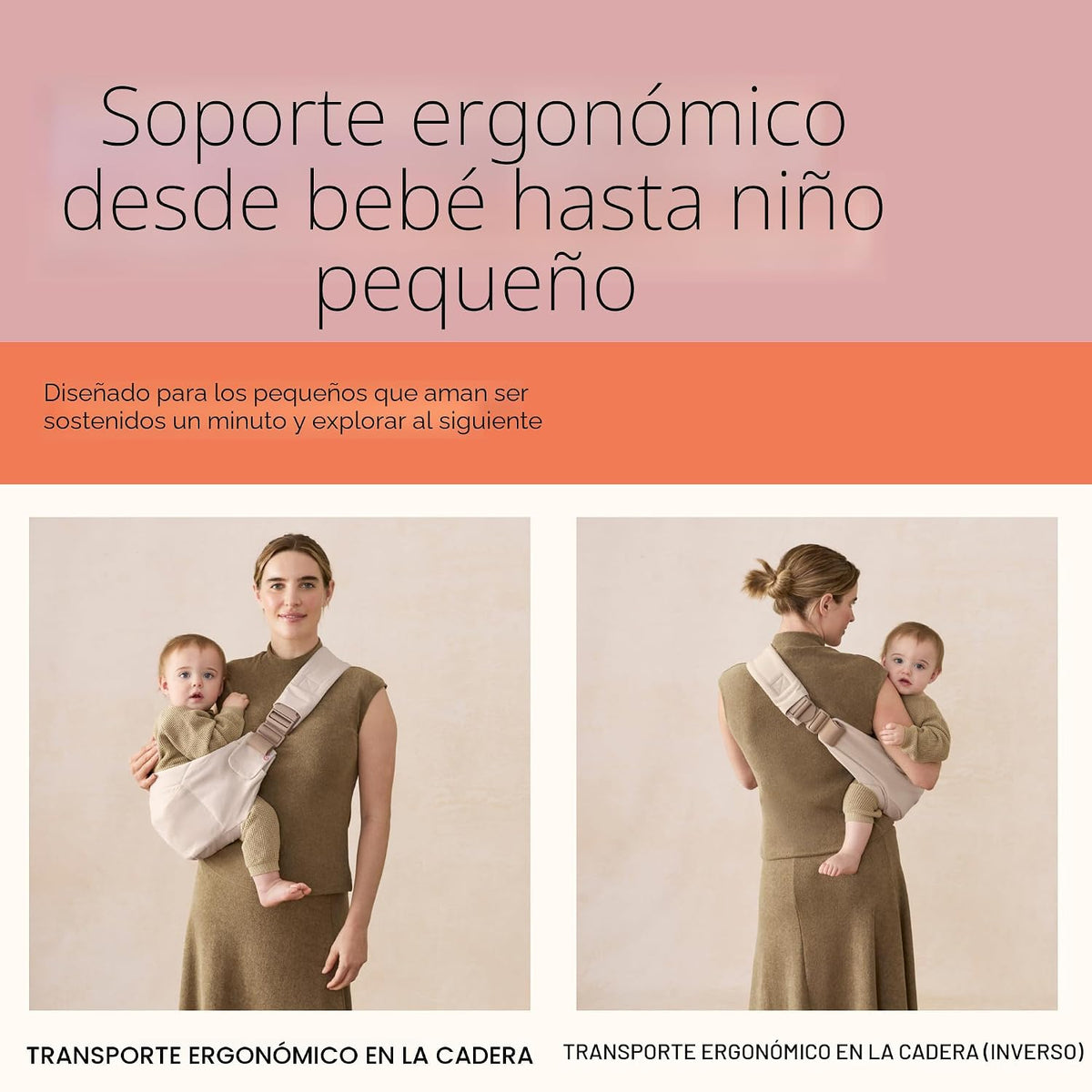 Ergobaby Upsie Cabestrillo de Cadera \u2013 Portabebés Oliva Suave...