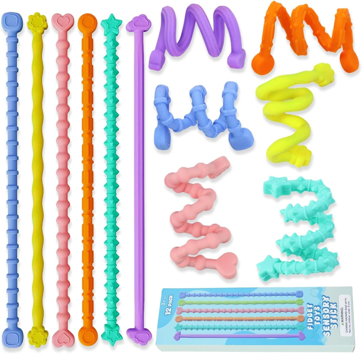 Juguetes sensoriales de silicona para niños y adultos, 12 unidades...