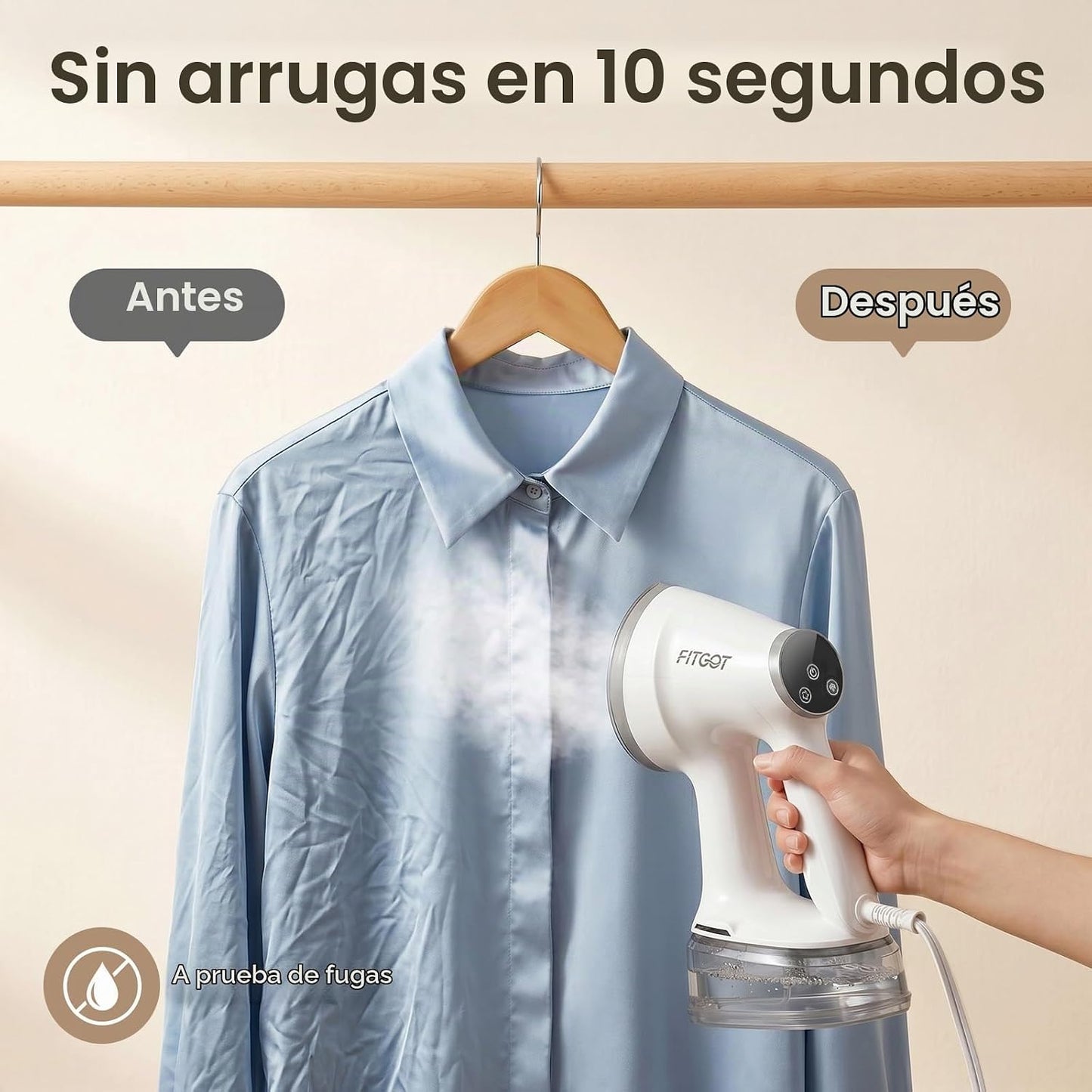 FITGOT Vaporizador de Vacío 4200Pa para Ropa, Vaporizador de Ropa d...