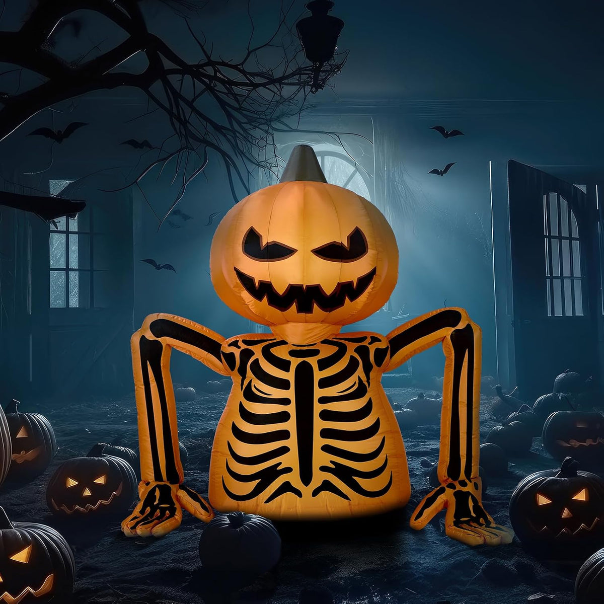 Leyndo Decoración inflable de calabaza de Halloween de 5.6 pies par...