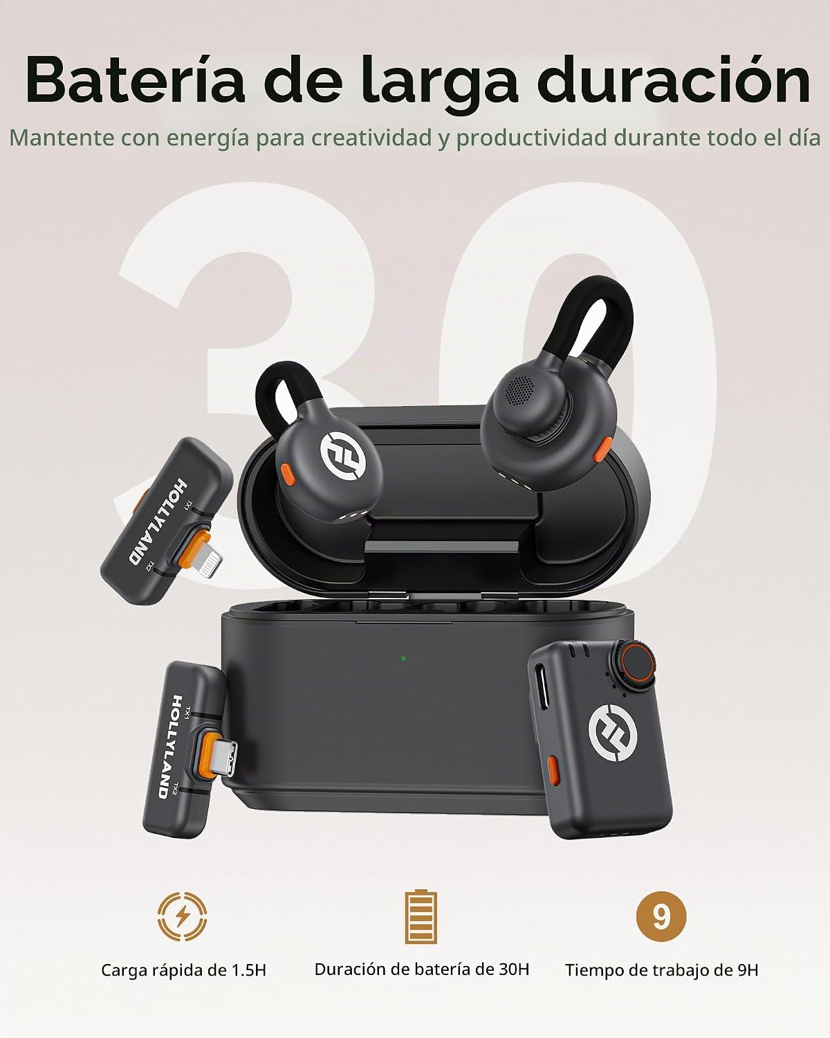 Hollyland Lark M2S Ultimate Combo (cámara RX+USB-C RX+Lightning RX)...