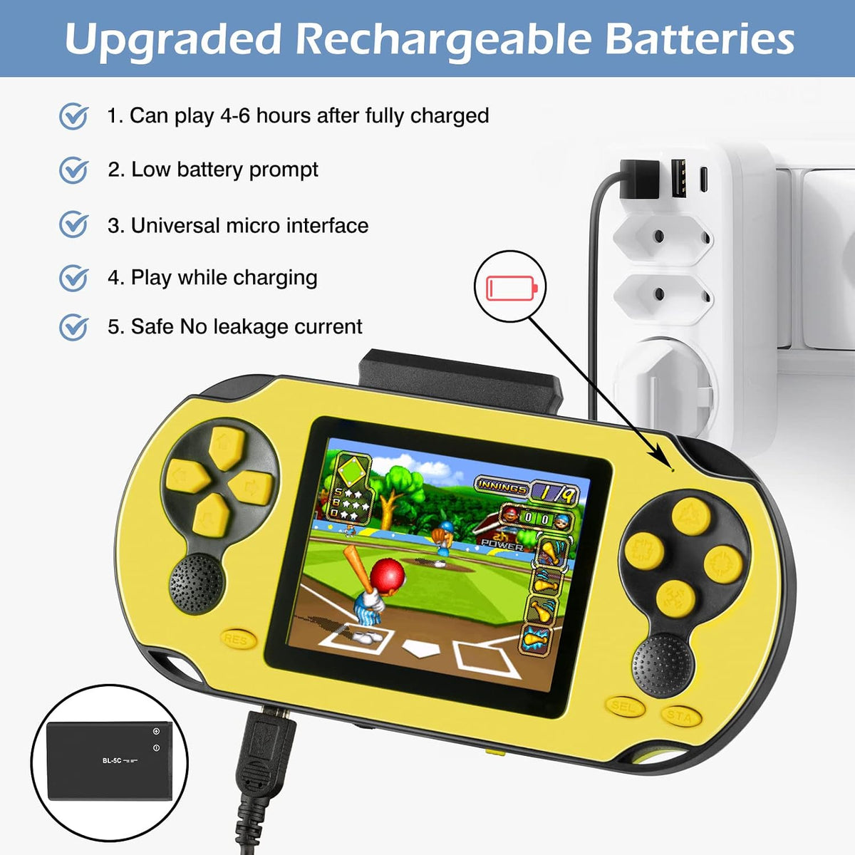 TaddToy - Juego de mano de 16 bits para niños y adultos, pantalla g...