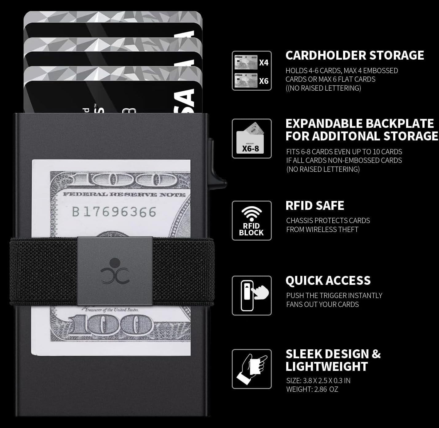 SEMORID Cartera Portátil de Tarjetas de Aluminio Delgada para Hombr...