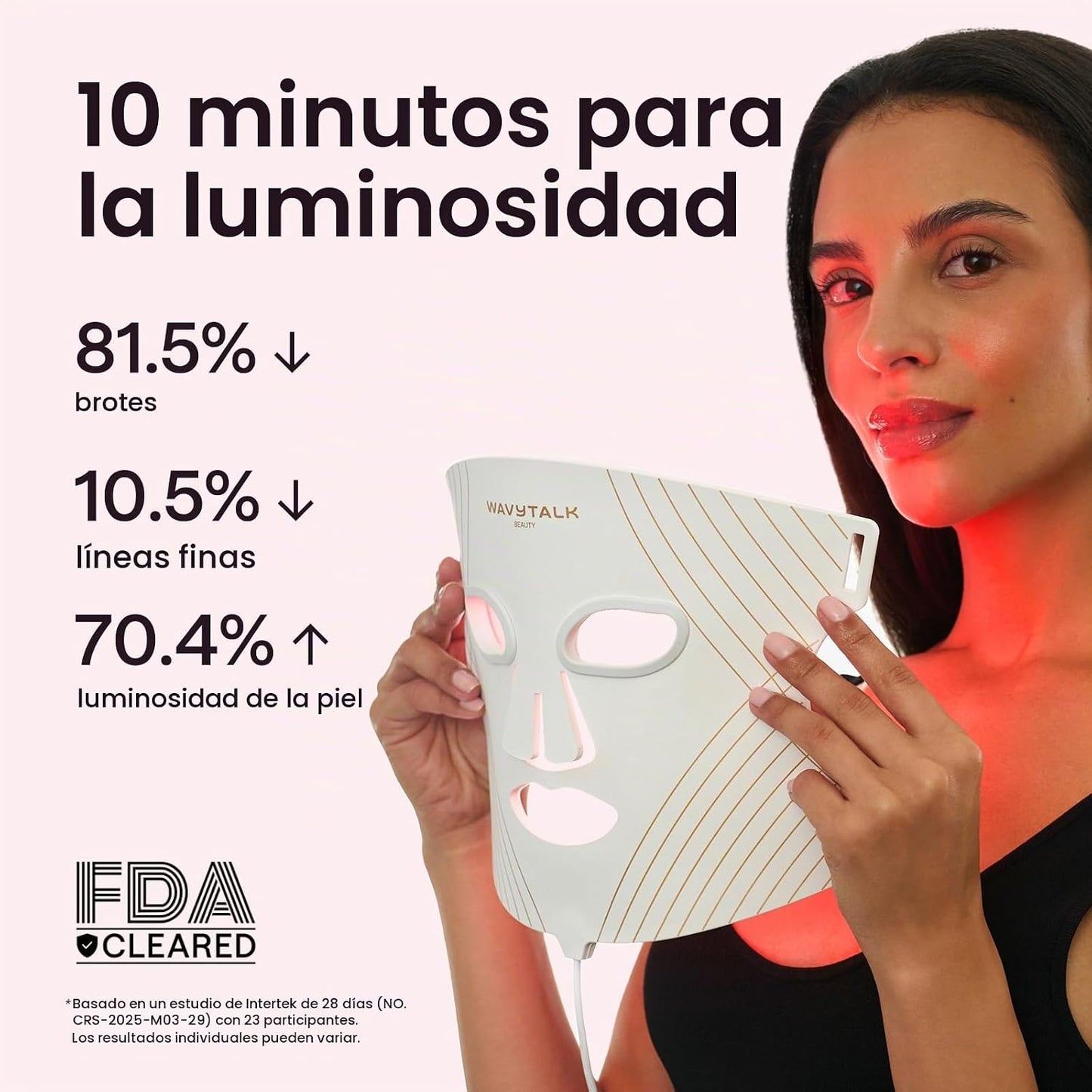 Máscara de la terapia de la luz roja de Wavytalk para la cara, másc...