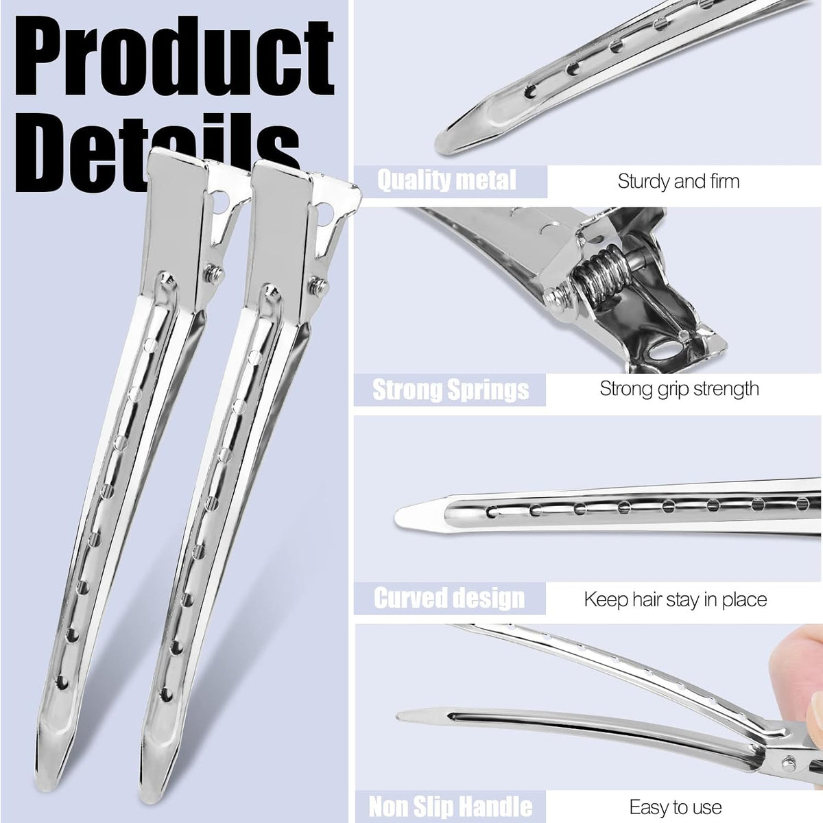 YGDZ 30 pinzas de pelo de cocodrilo de metal de 3.5 pulgadas con ag...