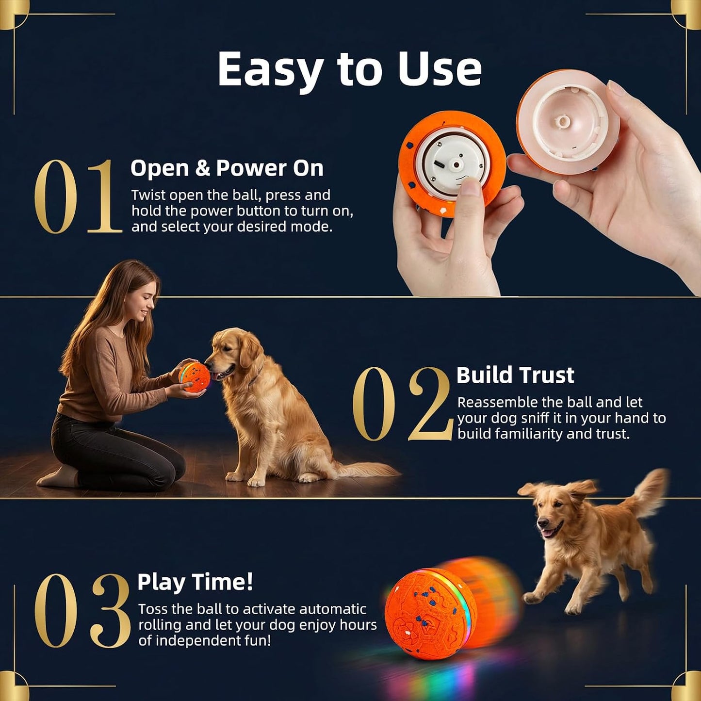 Juguete interactivo con pelota para perros [recién actualizado], 3...