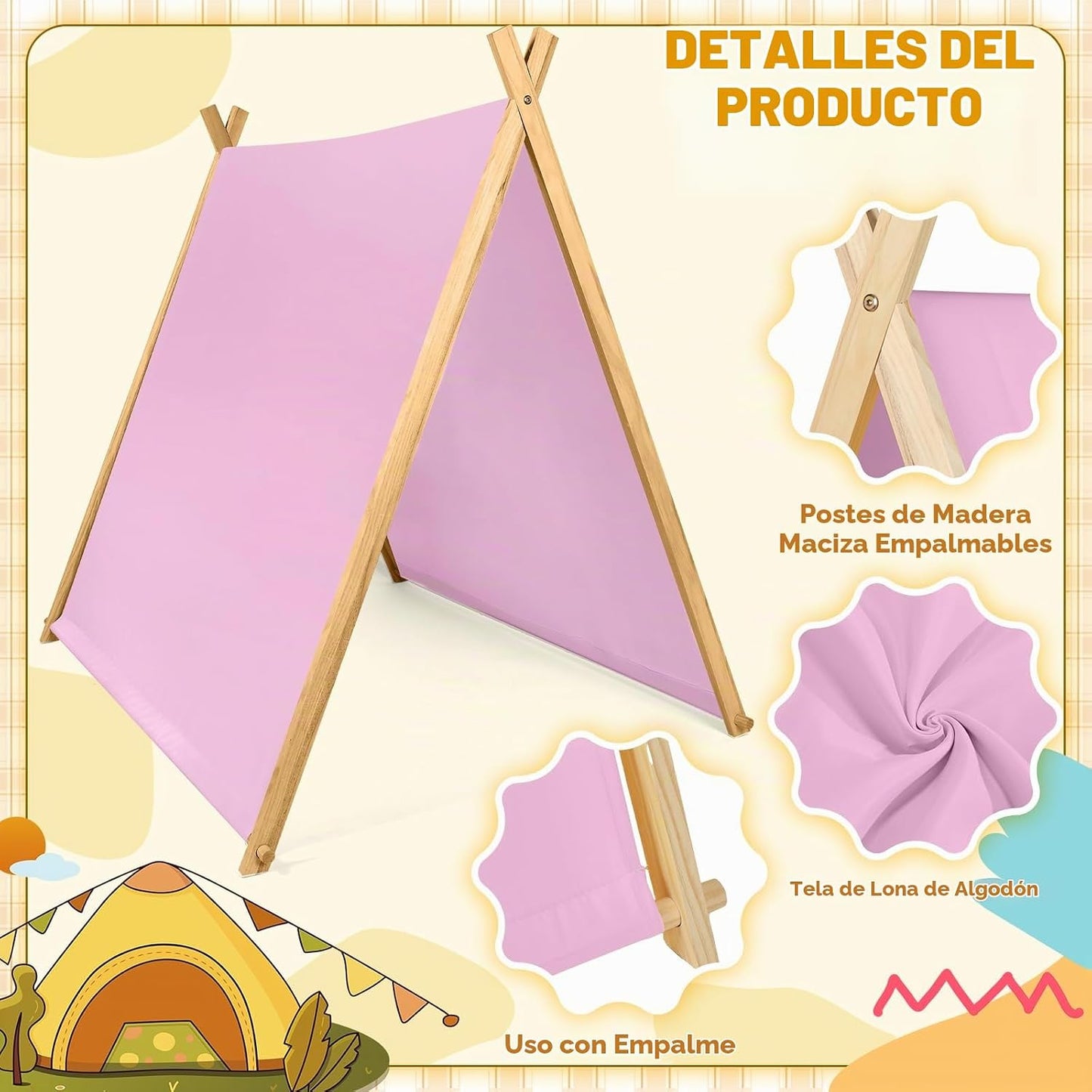 Wesnoy Pack de 6 tiendas de campaña tipi a granel, tiendas de campa...