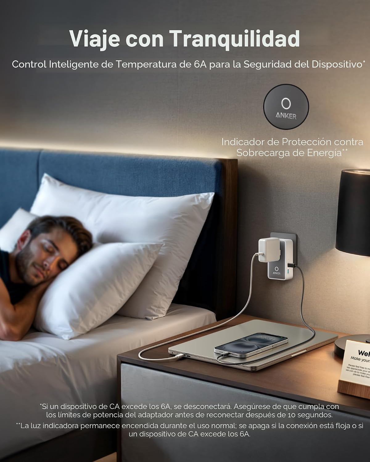 Anker Nano Travel Adapter (1 unidad), 2 cargadores universales USB-...