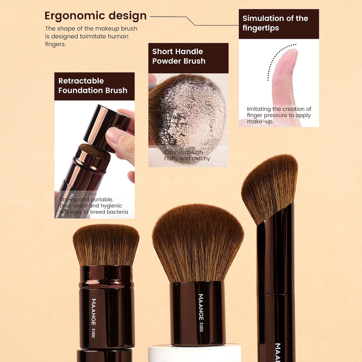 MAANGE 20 piezas de brochas de maquillaje con caja de regalo, broch...