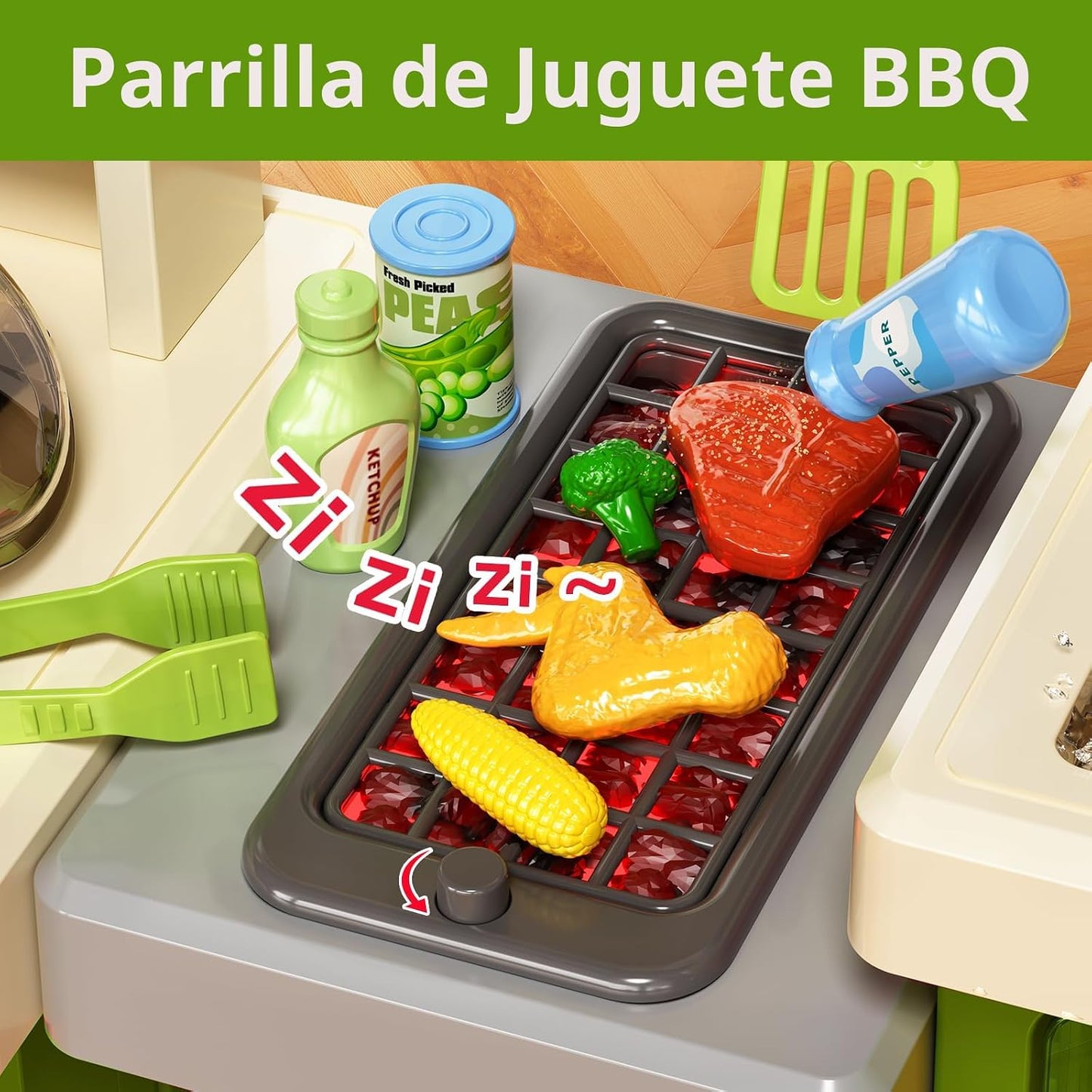 Pupu Pig - Juego de cocina para niños, juguete de cocina para niños...