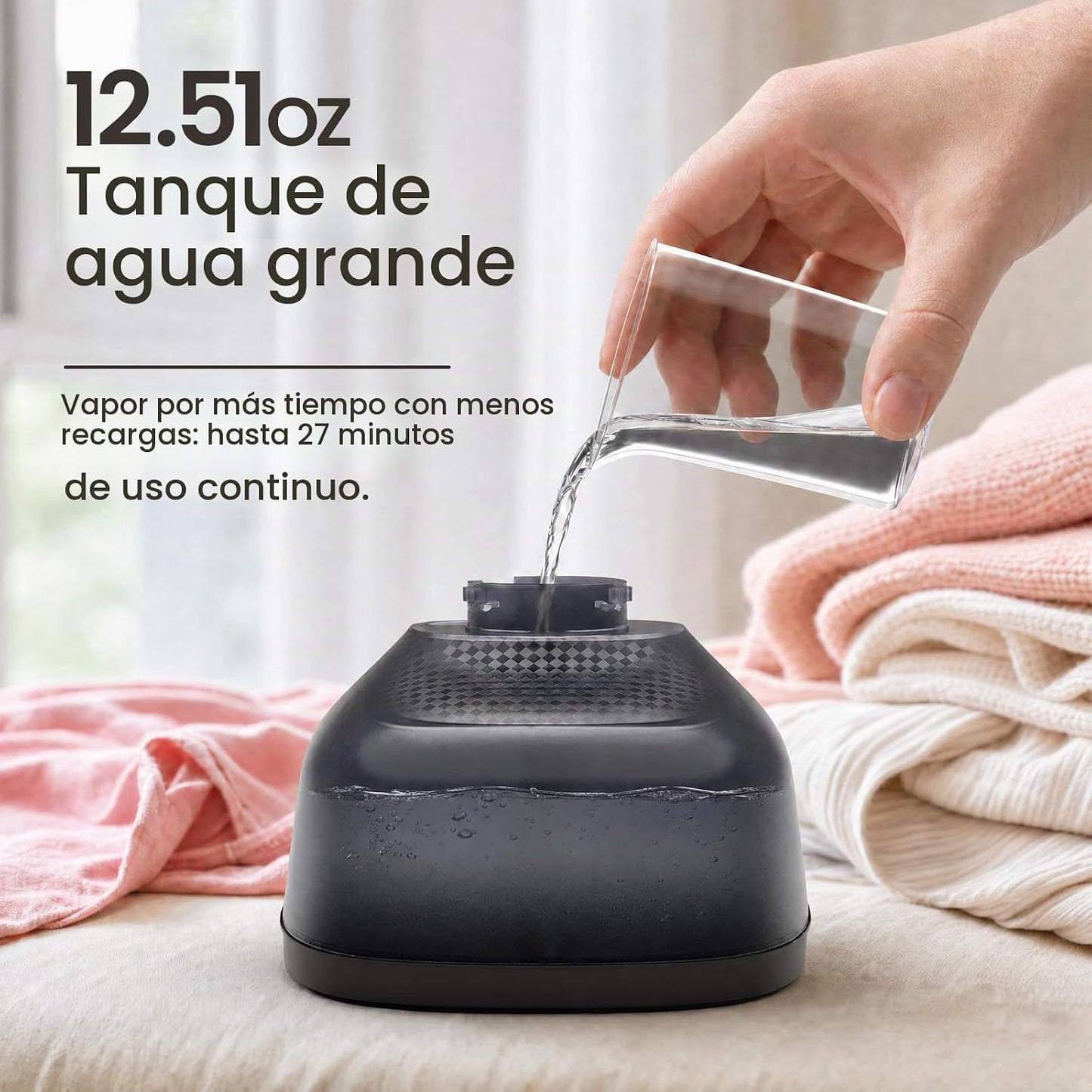 Vaporizador para ropa, 4 modos con pantalla LCD, tanque grande de 1...