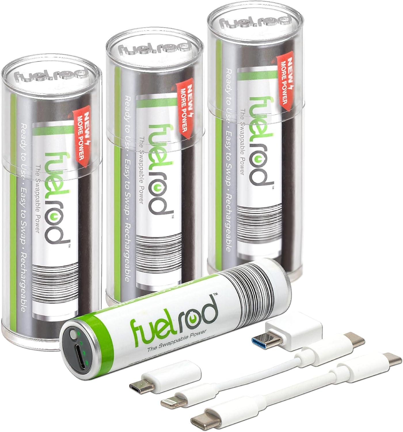 Kit de cargador portátil USB-C FuelRod - Paquete de 3 - Incluye tod...