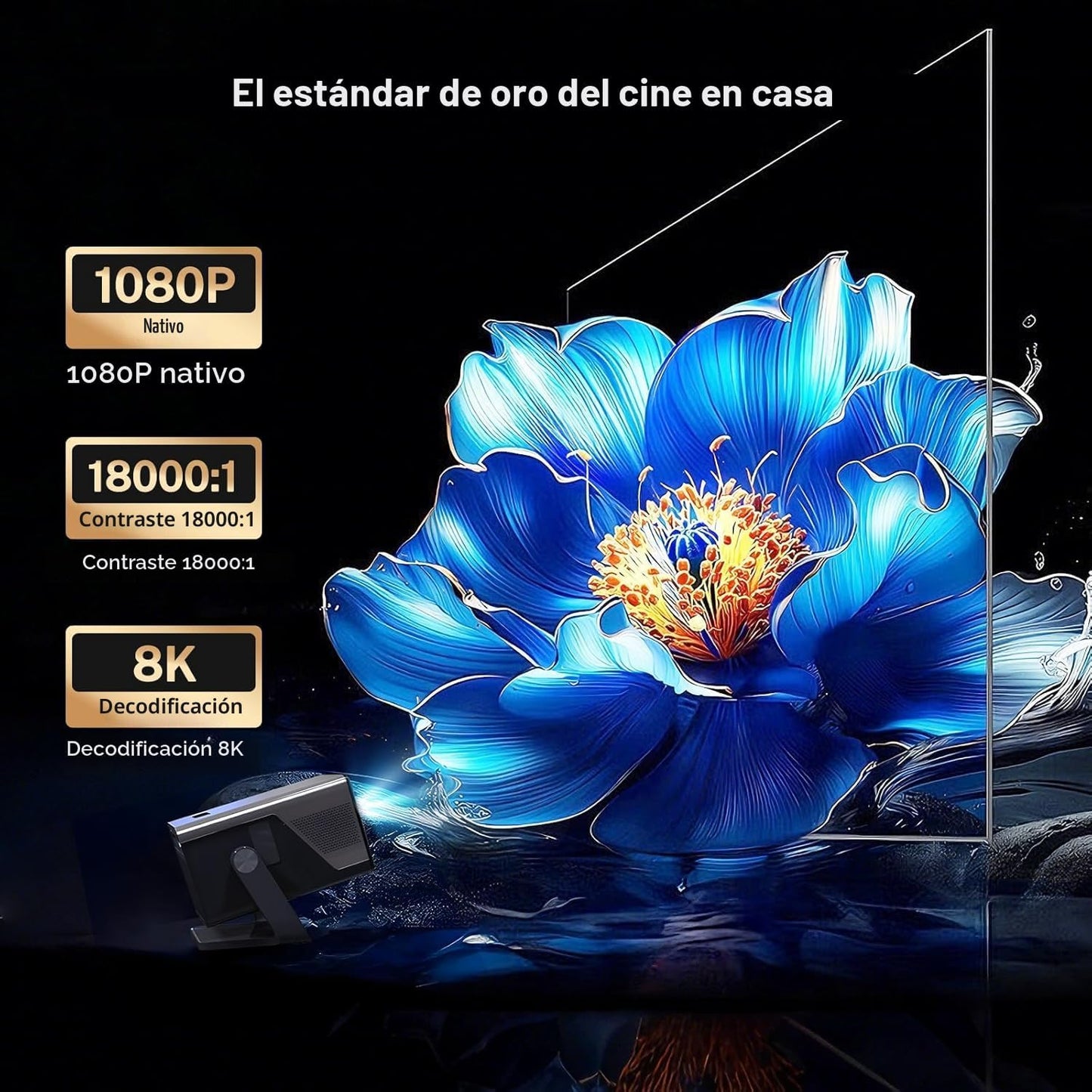 [Soporte 8K\/2000 ANSI\/AI calibración visual] Proyector inteligent...