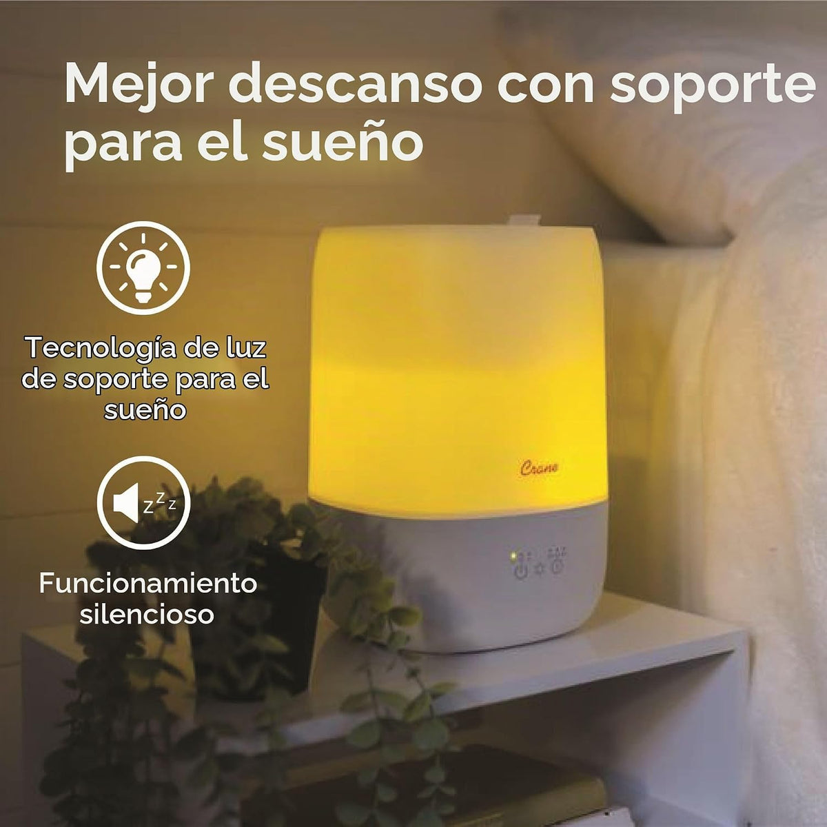 Crane - Humidificador ultrasilencioso 3 en 1 para bebé con bandeja...