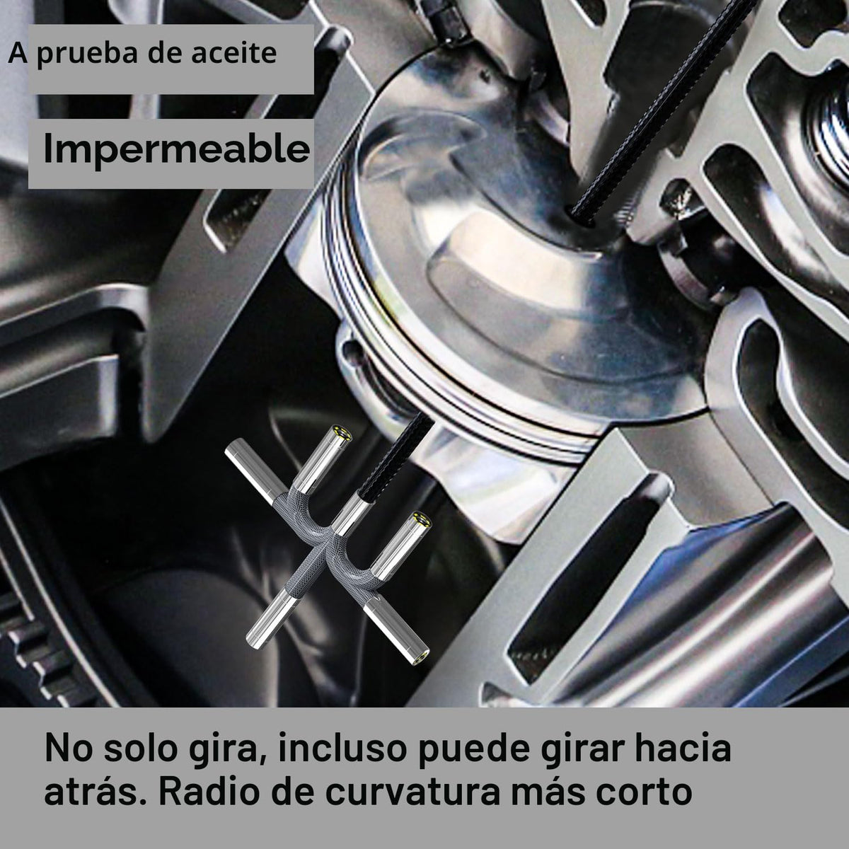 DXZtoz Boroscopio Articulado de Dos Vías, Endoscopio Industrial con...